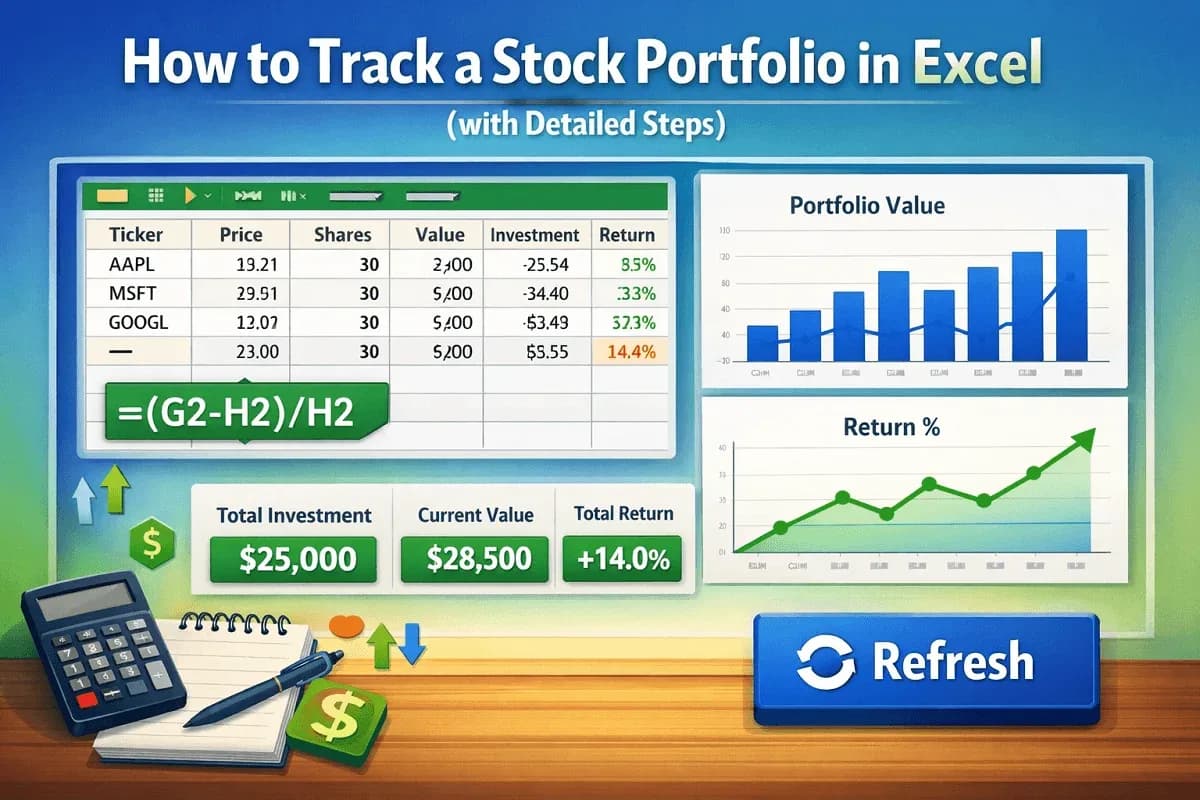 How to Track a Stock Portfolio in Excel (with Detailed Steps)