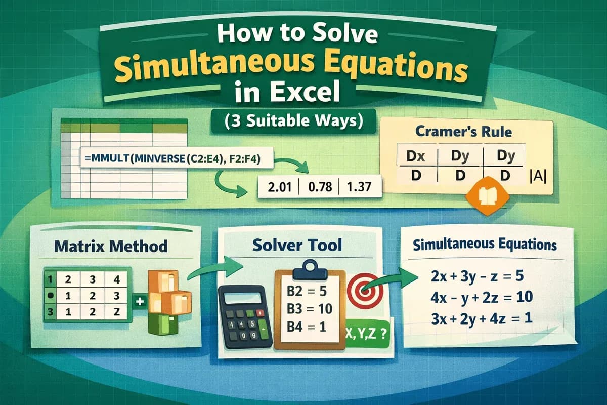 How to Solve Simultaneous Equations in Excel (3 Suitable Ways)