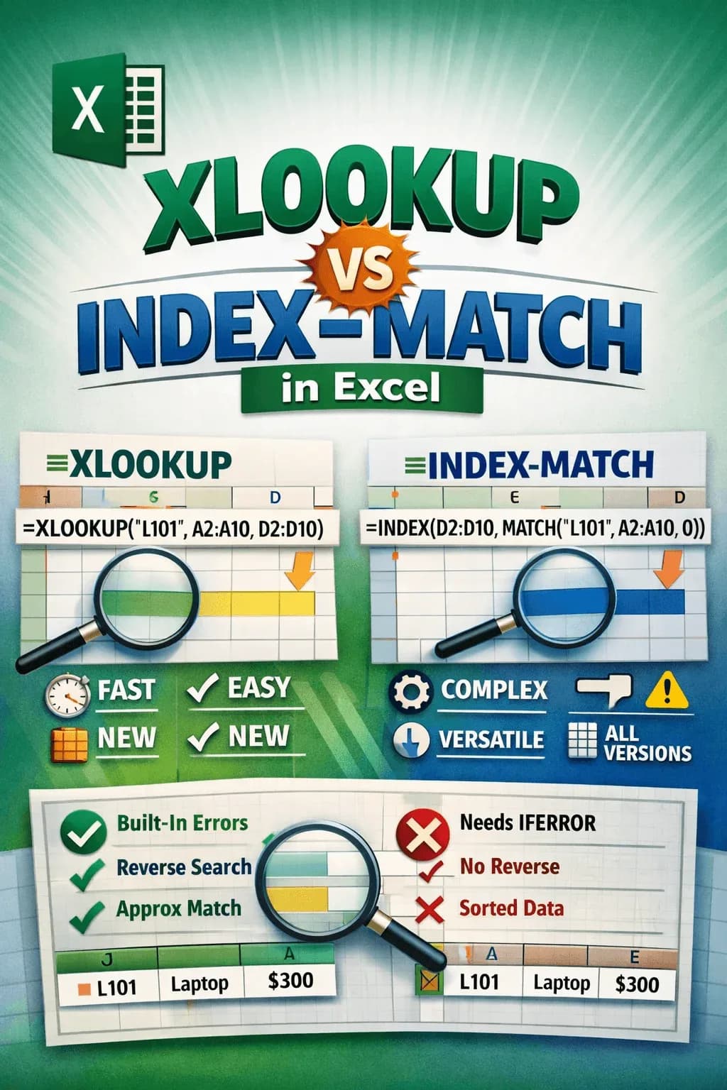 XLOOKUP vs INDEX-MATCH Formula in Excel (with Examples)