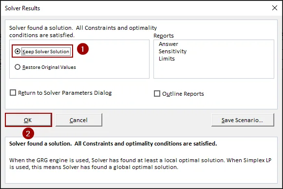 Using Solver to Find the Equation Values of X, Y, and Z