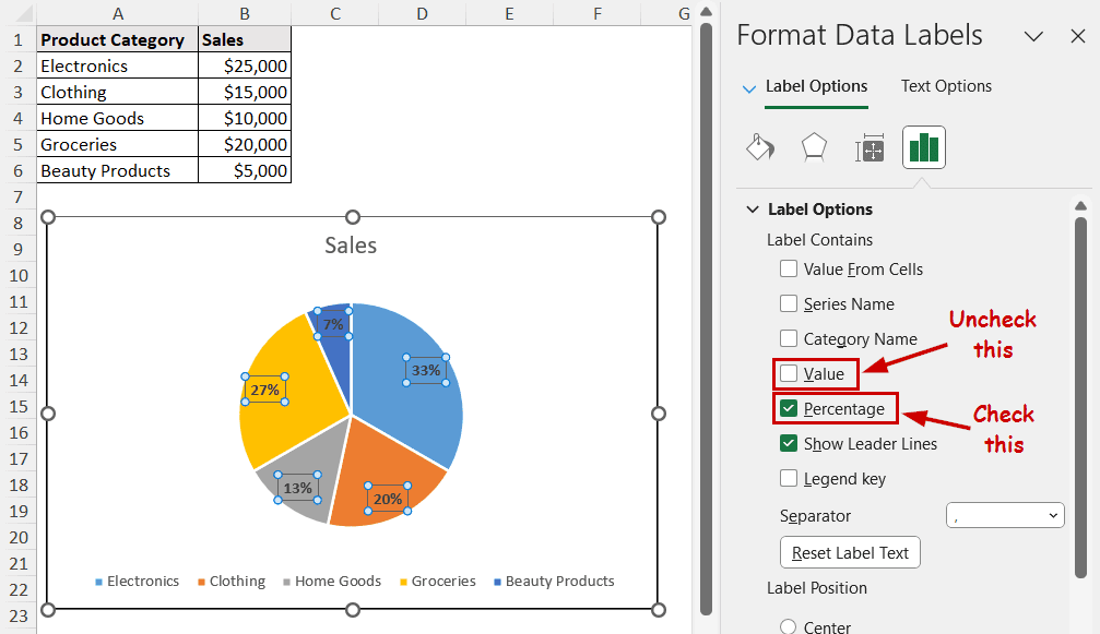 checking percentage in format axis pane