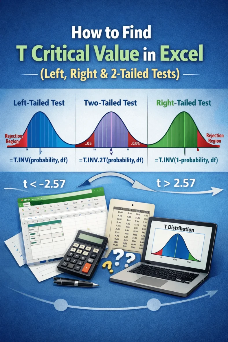 featured image - find t critical value in excel