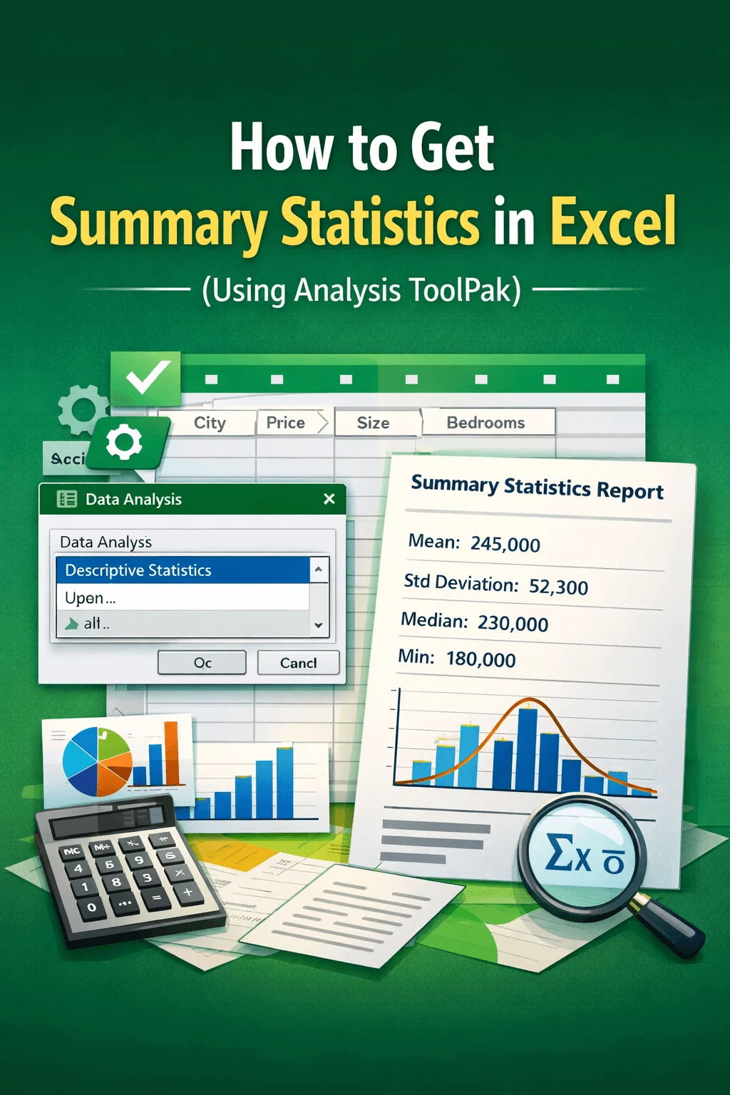 How to Get Summary Statistics in Excel (Using Analysis ToolPak) - Excel ...