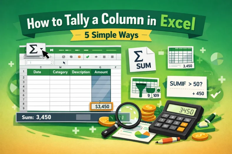 featured image - how to tally a column in excel