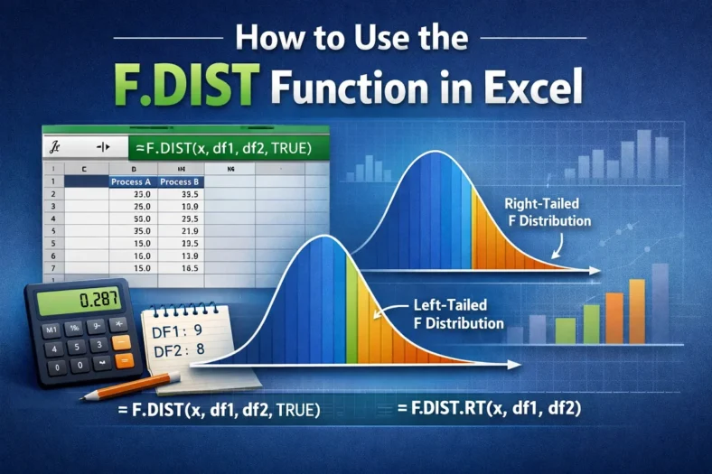 featured image - how to use f.dist function in excel