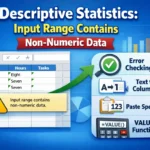 featured image - input range contains non numeric data in descriptive statistics