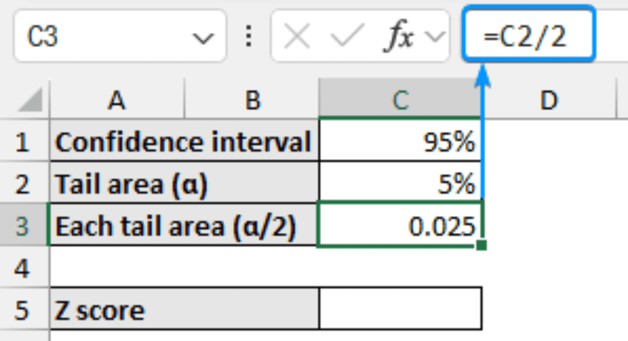 How to Calculate Z Score for 95% Confidence Interval in Excel - Excel ...