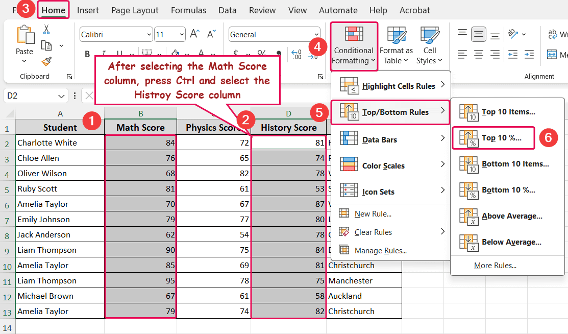 Apply Conditional Formatting Across Two Separate Columns