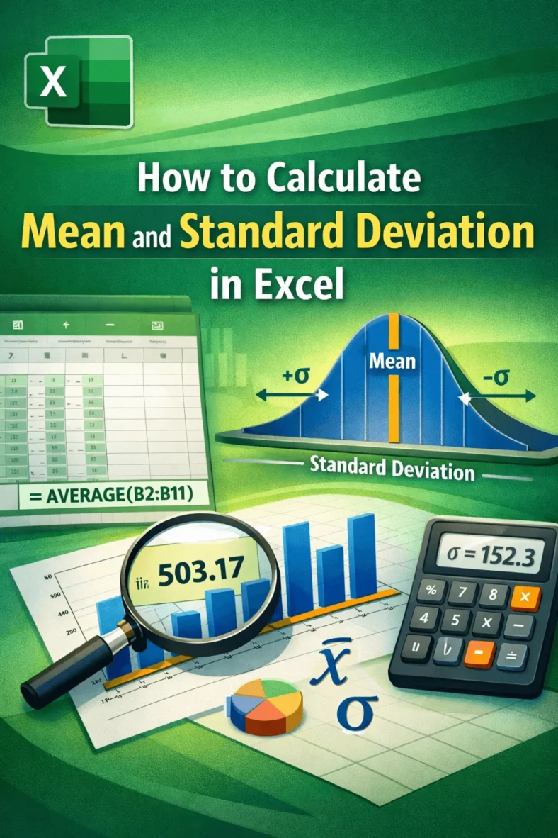 featured image - calculate mean and standard deviation in excel