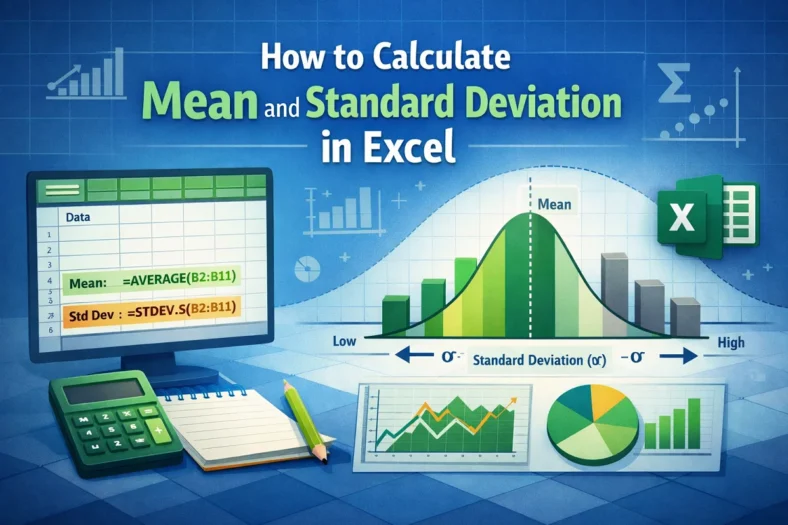 featured image - calculate mean and standard deviation in excel