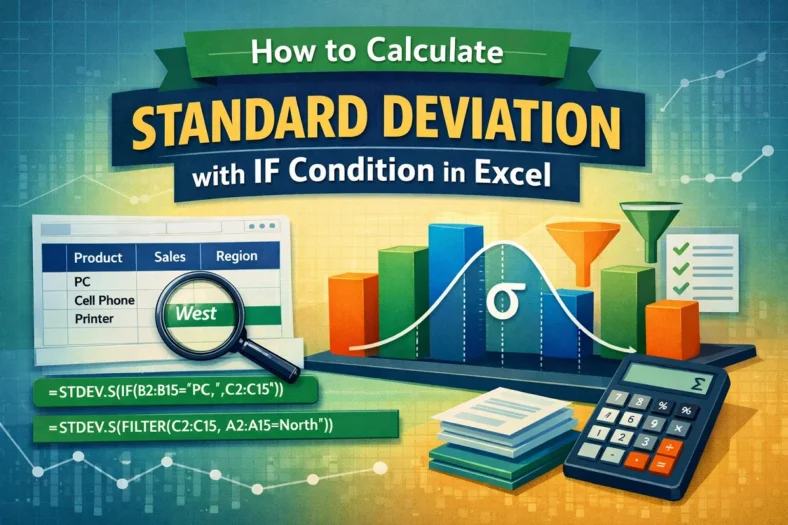 featured image - calculate standard deviation with if condition in excel