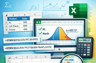 featured image - calculate standard deviation with if condition in excel