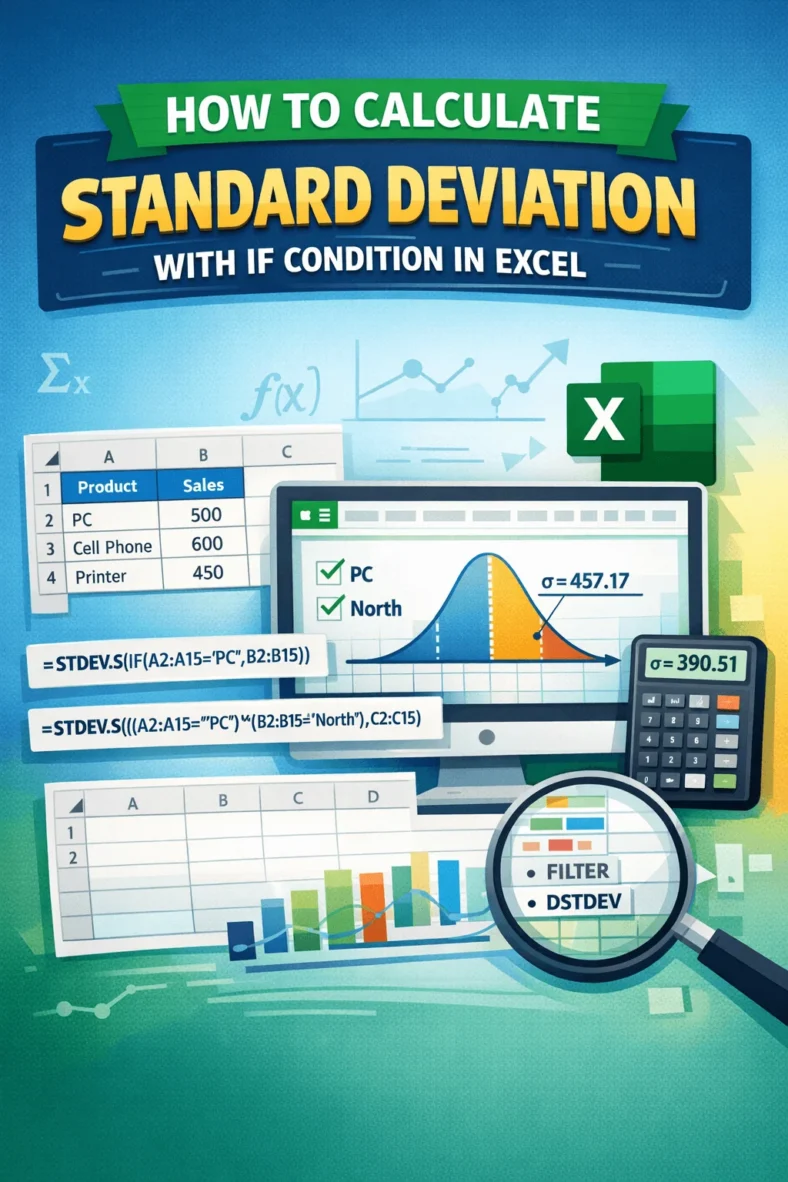 featured image - calculate standard deviation with if condition in excel
