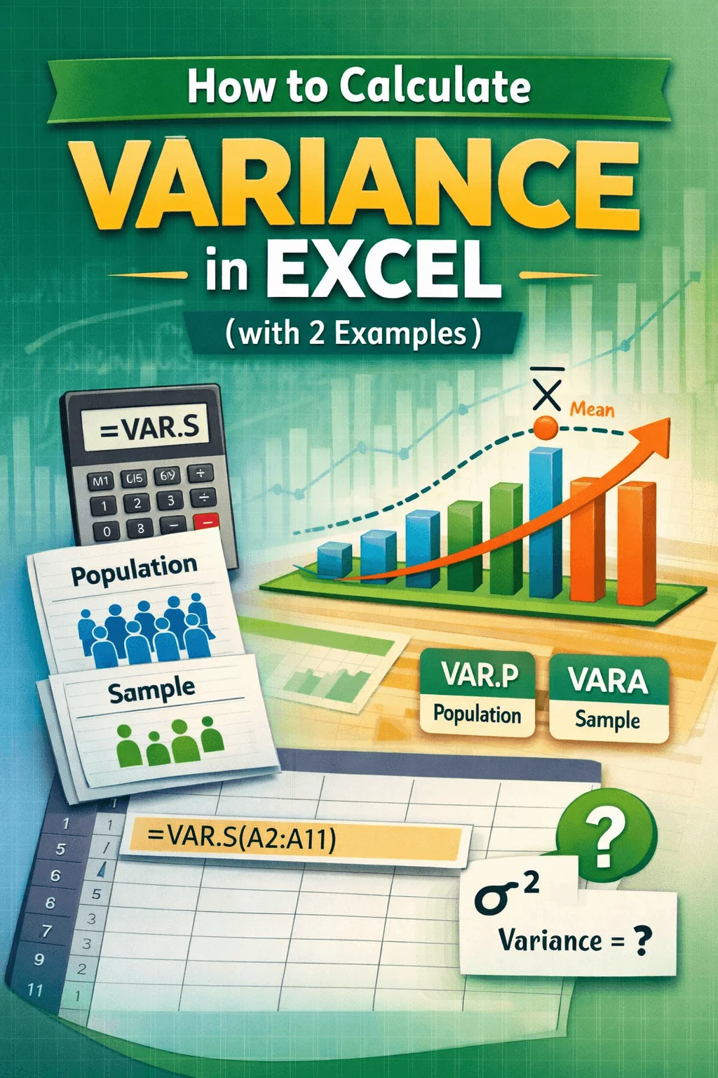 How to Calculate Variance in Excel (with 2 Examples) - Excel Insider