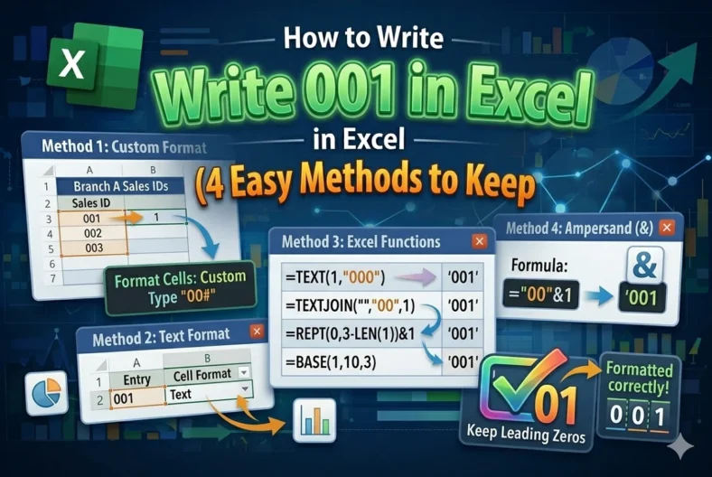 featured image - how to write 001 in excel