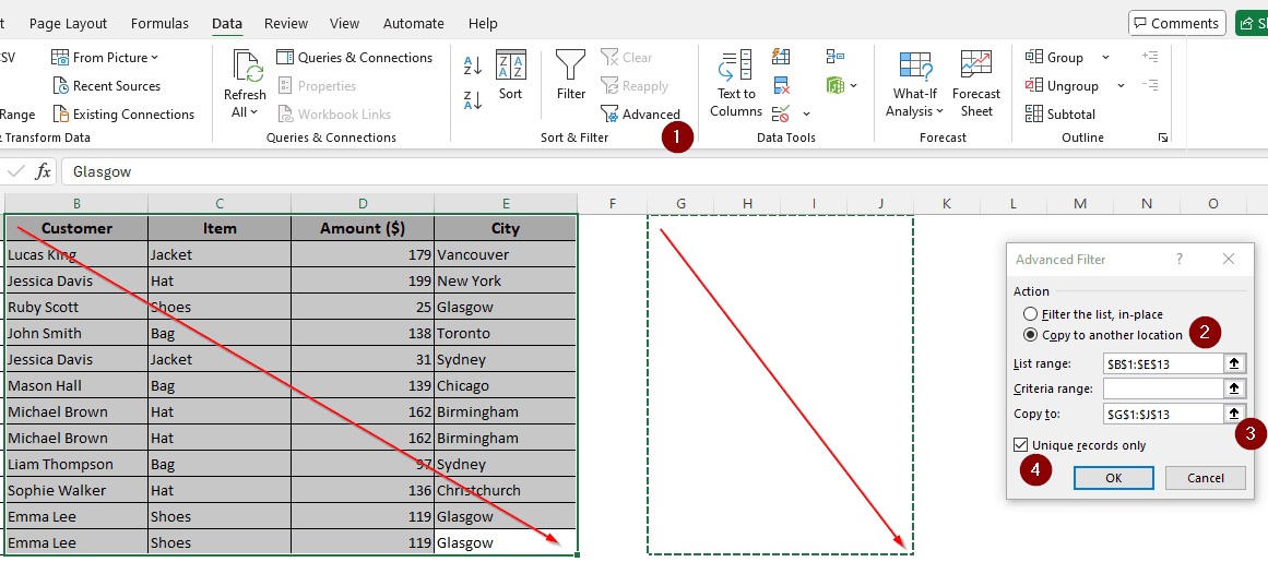 Copying Unique Data