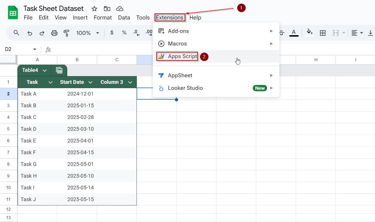 Automate Days Calculation Using Google Apps Script