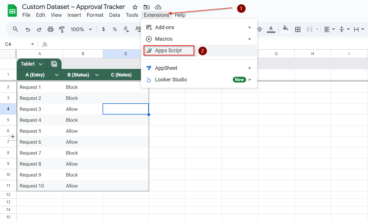 Use Apps Script to Copy Row-Based Validation Down