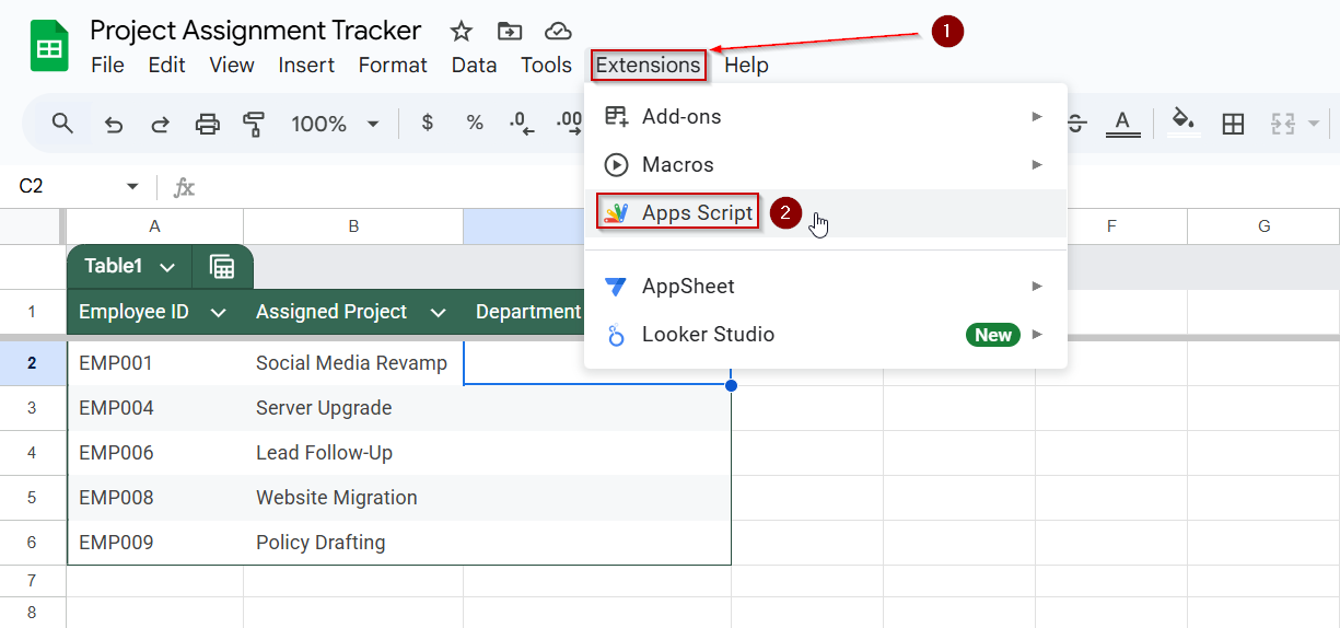 Automatically Fetch Data from Another Workbook by Employee ID Using Apps Script