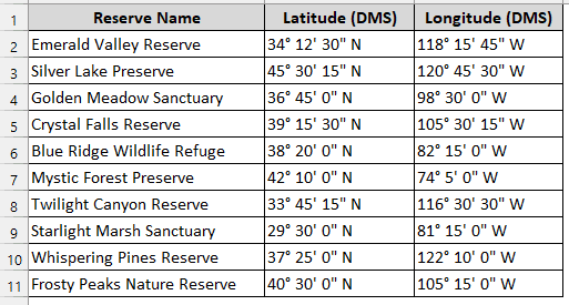 Converting Degrees Minutes Seconds to Decimal Degrees in Excel