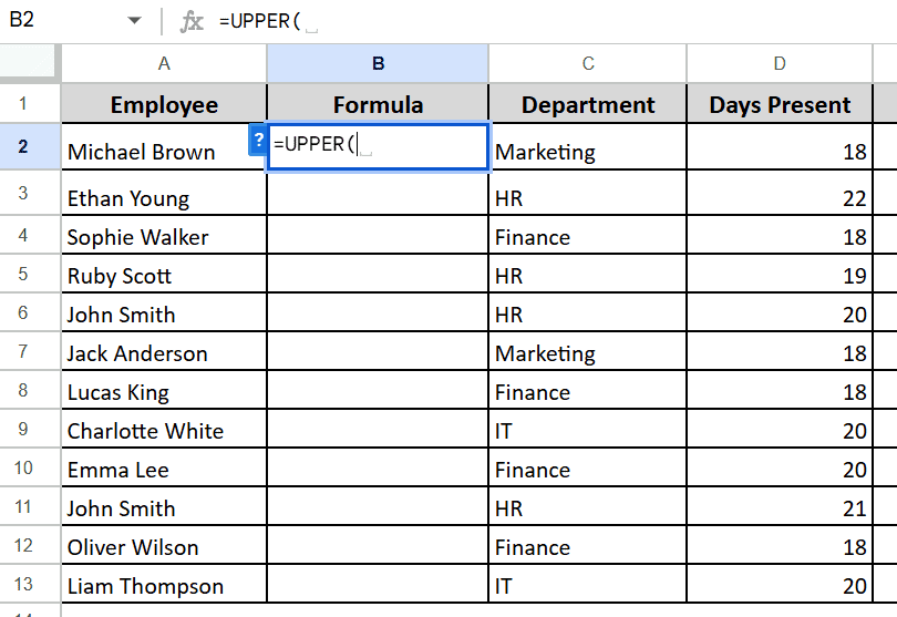 Capitalize All Letters Using UPPER Function