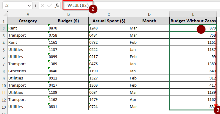 Using the VALUE Function
