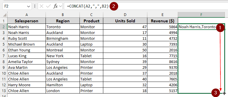 Using the CONCAT Function