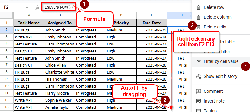 Using a Helper Column