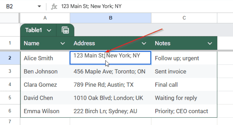 How to Go to the Next Line in Google Sheets in the Same Cell - Excel ...