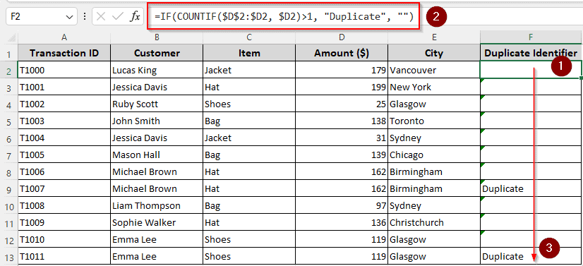 Using IF-COUNTIF Functions
