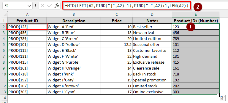 Using MID-LEFT-FIND-LEN Functions