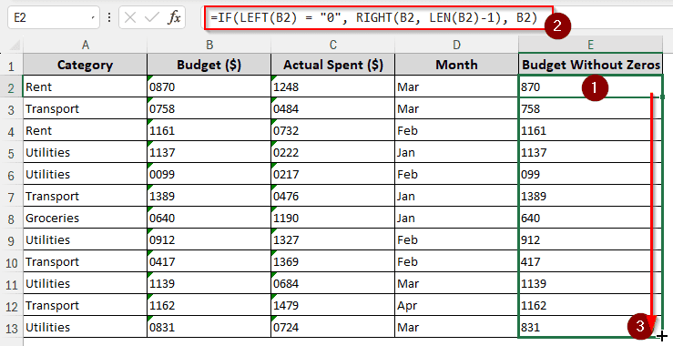 Removing a Specific Number of Zeros Using IF-LEFT-RIGHT-LEN