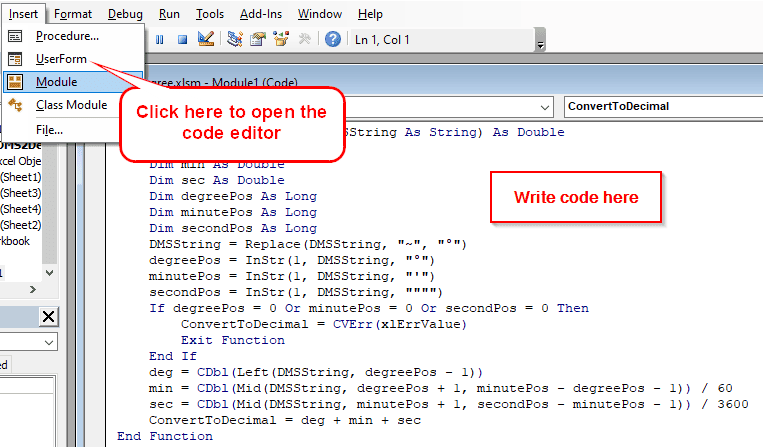 Using VBA Code