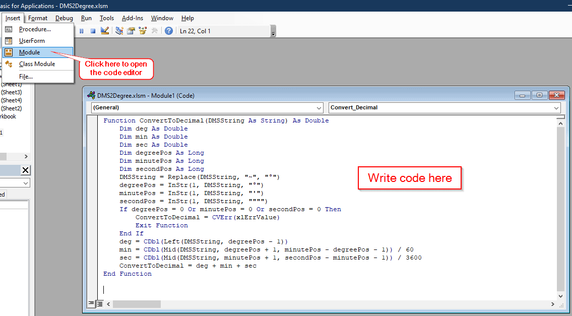 Using VBA Code