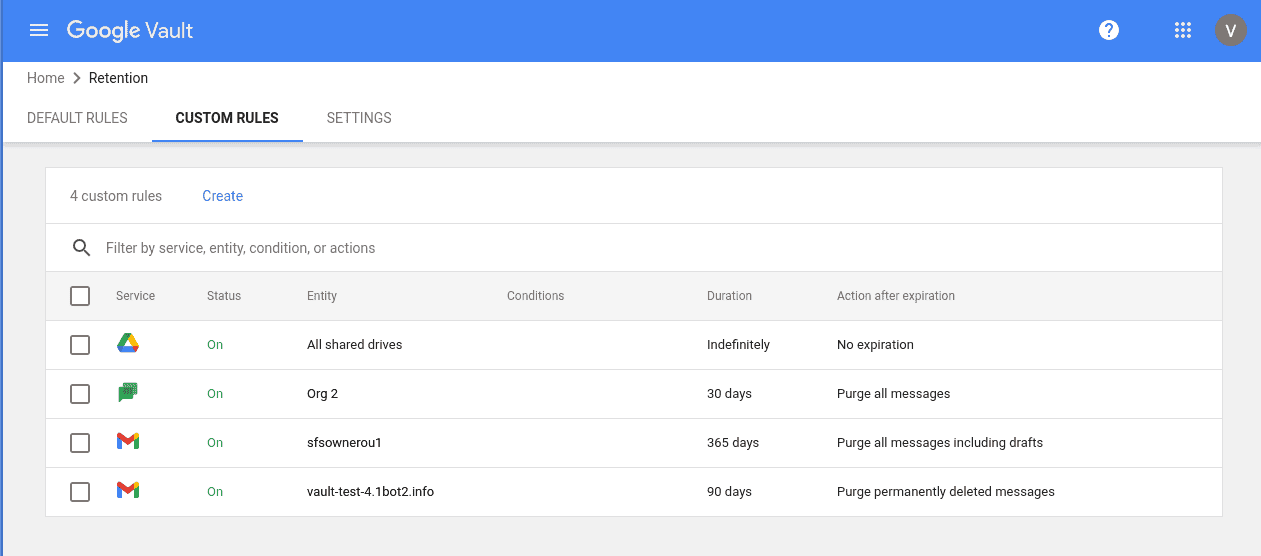 Restore Using Google Vault