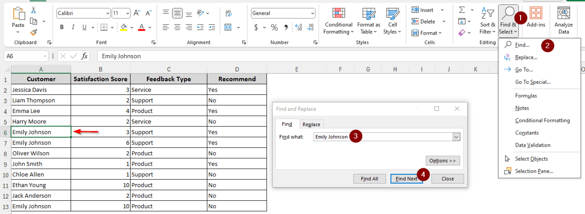 How to find first occurrence of a value in a column in excel excel