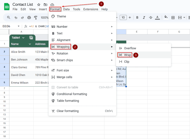How to Go to the Next Line in Google Sheets in the Same Cell - Excel ...