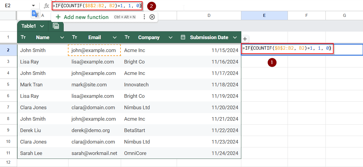 Use QUERY Function to Keep Only the First Instance in Google Sheets