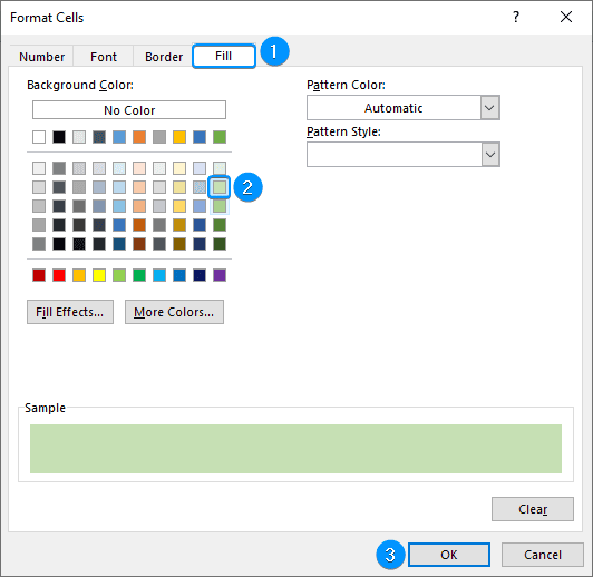 Choosing fill color