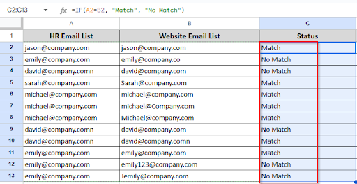 dragging to see others data comparison result
