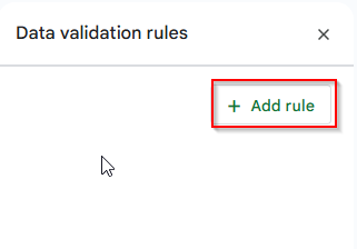 clicking on add rule option