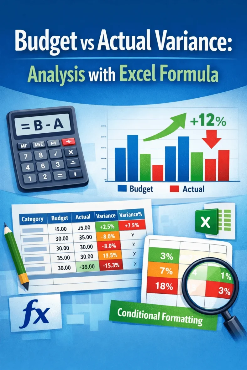 featured image- budget vs actual variance analysis with excel formula