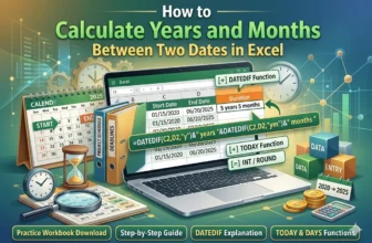featured image - how to calculate years and months between two dates in excel