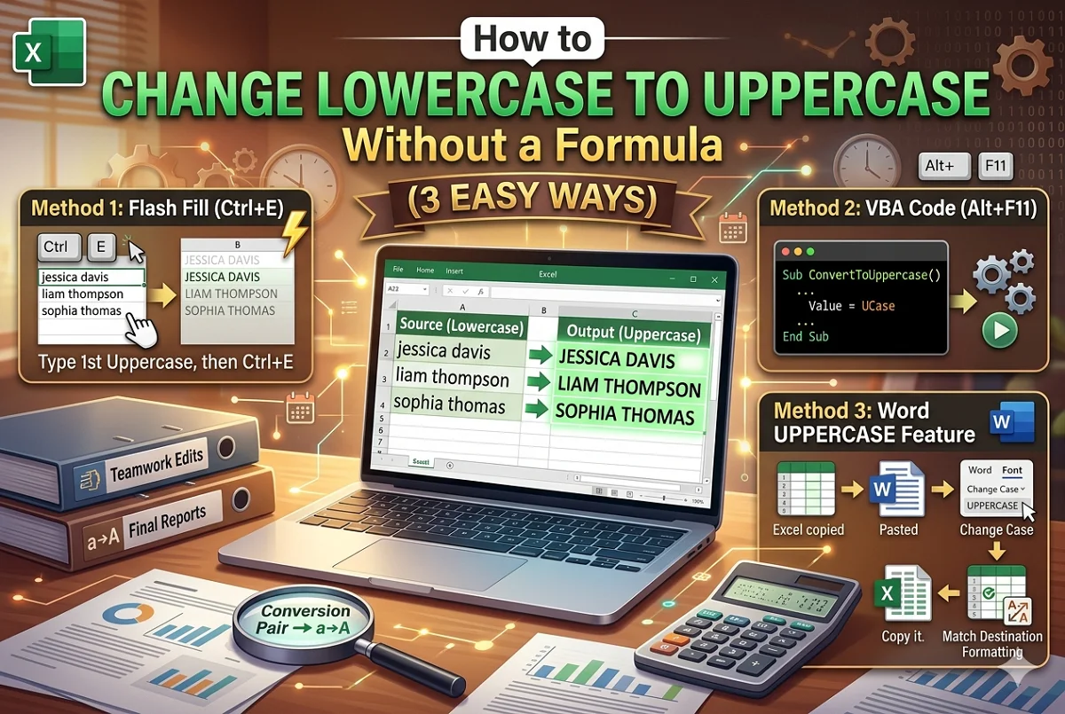 Change Lowercase to Uppercase in Excel Without a Formula - Excel Insider