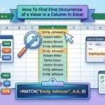 featured image - how to find first occurrence of a value in a column in excel