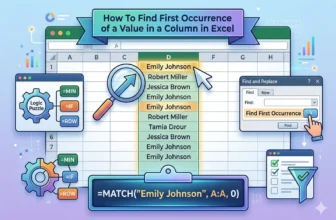featured image - how to find first occurrence of a value in a column in excel