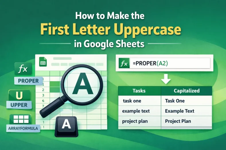 featured image - how to make first letter uppercase in google sheets
