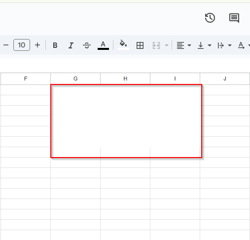 showing invisible gridlines in the selected cells