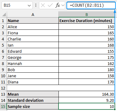 Using COUNT function