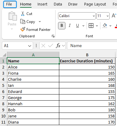 Click File tab